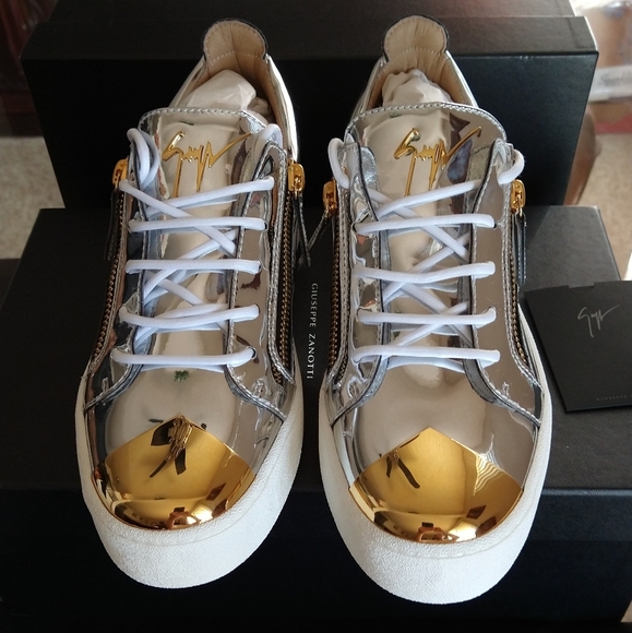 Giuseppe Zanotti Shoes | Giuseppe Zanotti Frankie Steel Fashion Sneakers (10.5) | Color: Gold/Silver | Size: 10 | Reyy1989's Closet
